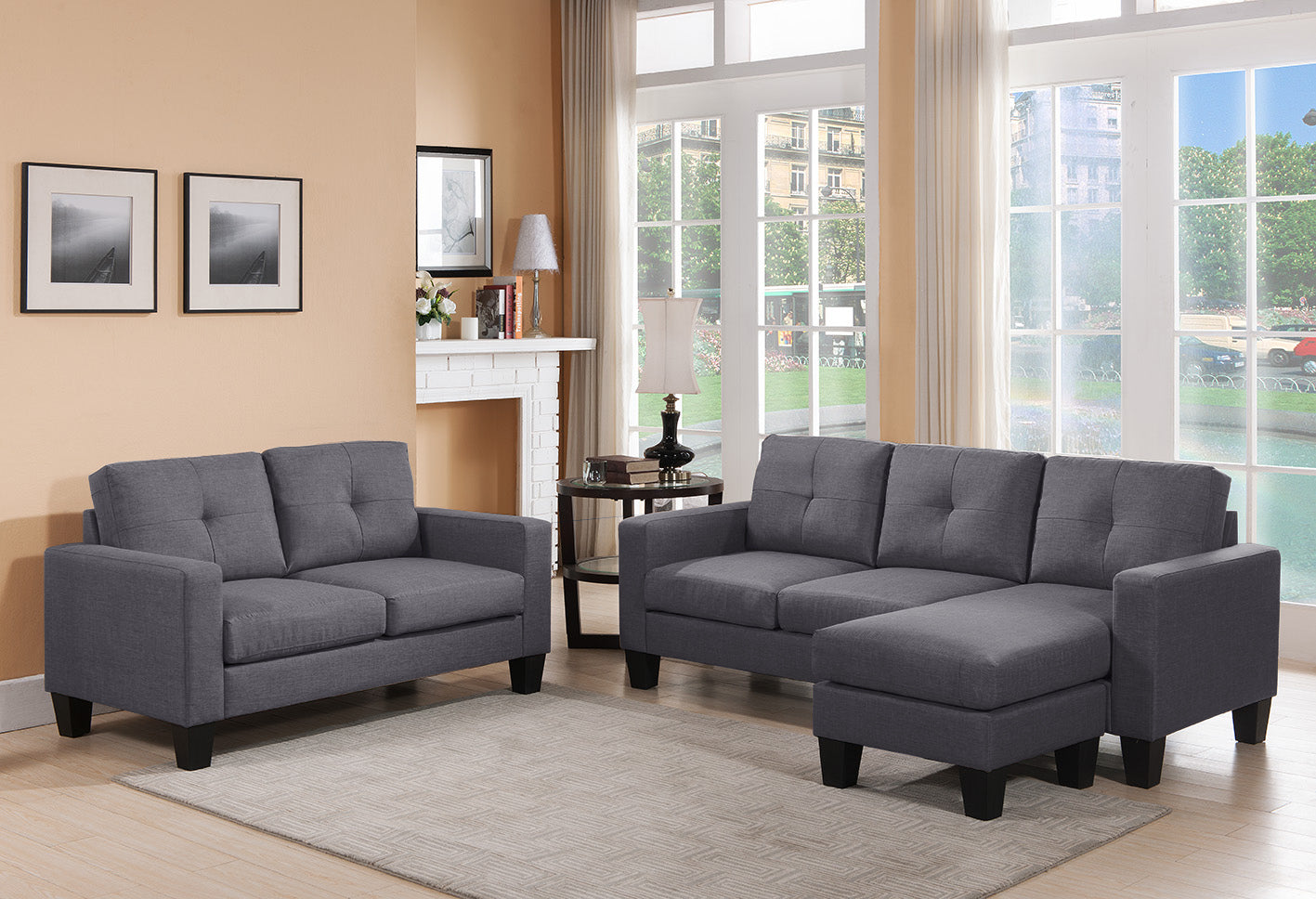 Bianca - Sofa Set With Chaise-Ottoman